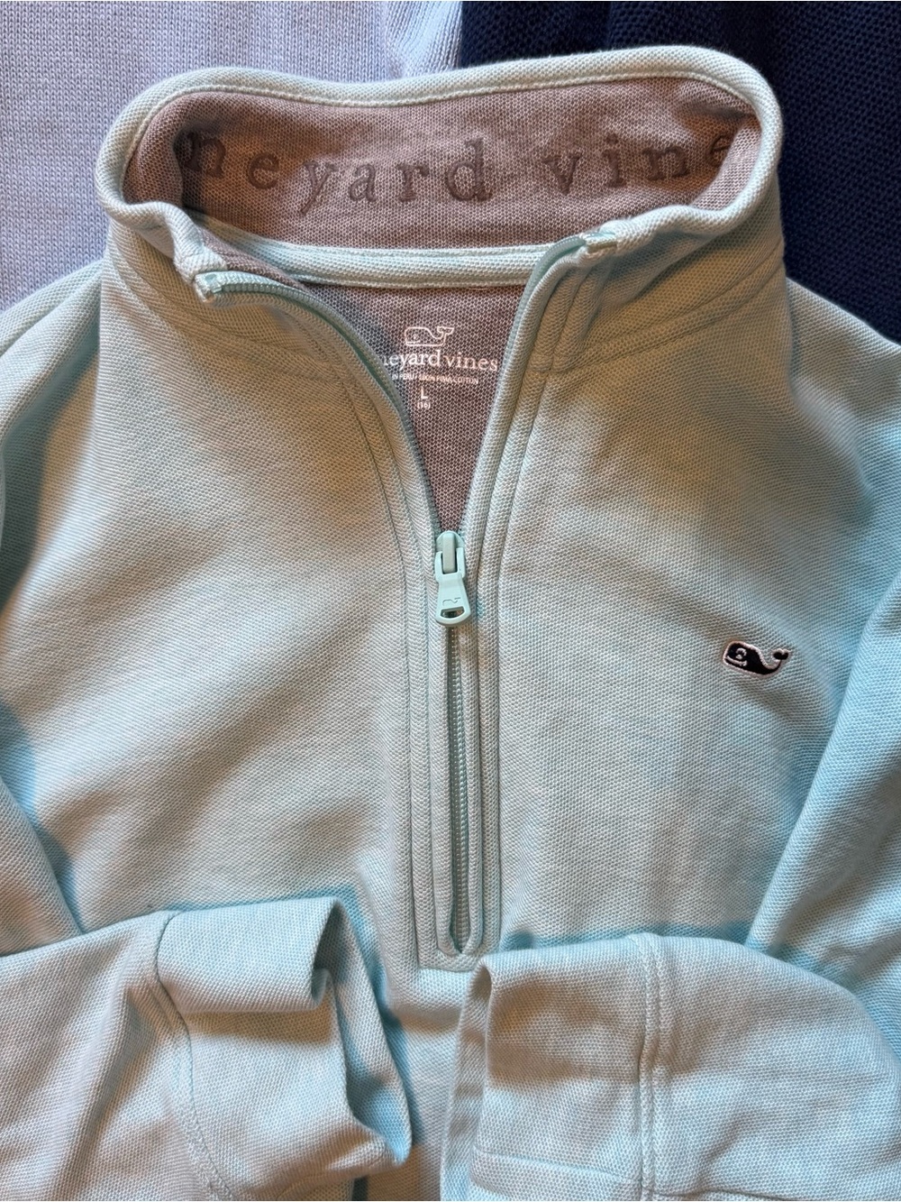 Vineyard Vines boy’s Quarter-Zip Sweater bundle large Light Blue, Navy, Mint - Picture 2 of 6